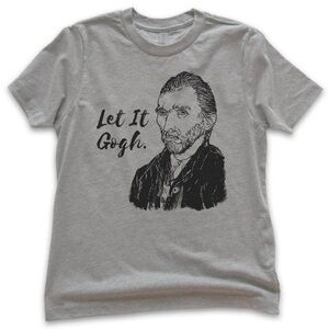 Gray Graphic T-Shirt - Let It Gogh Size Large